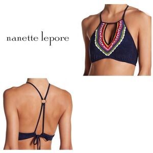 Nanette Lepore crochet trim bikini top Host pick🎉